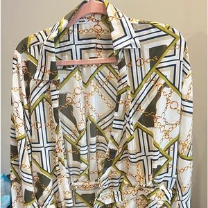 Versace style sheer maxi shirt